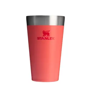 Stainless Steel Beer Mug STANLEY The Stacking Tumbler 0.47 L, coral red-orange