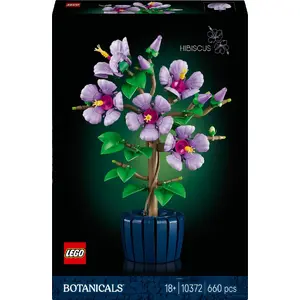 Конструктор LEGO Botanicals Гибискус 10372 — 660 деталей, демонстрационная модель, 250×360×130 мм