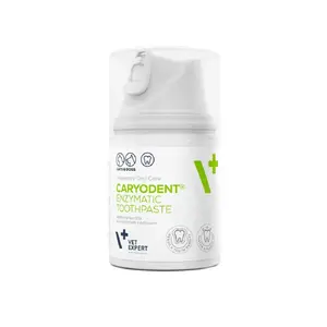 Dog toothpaste VETEXPERT Caryodent Enzymatic 50 ml — veterinary oral care, 50 g, sugar‑free, gluten‑free