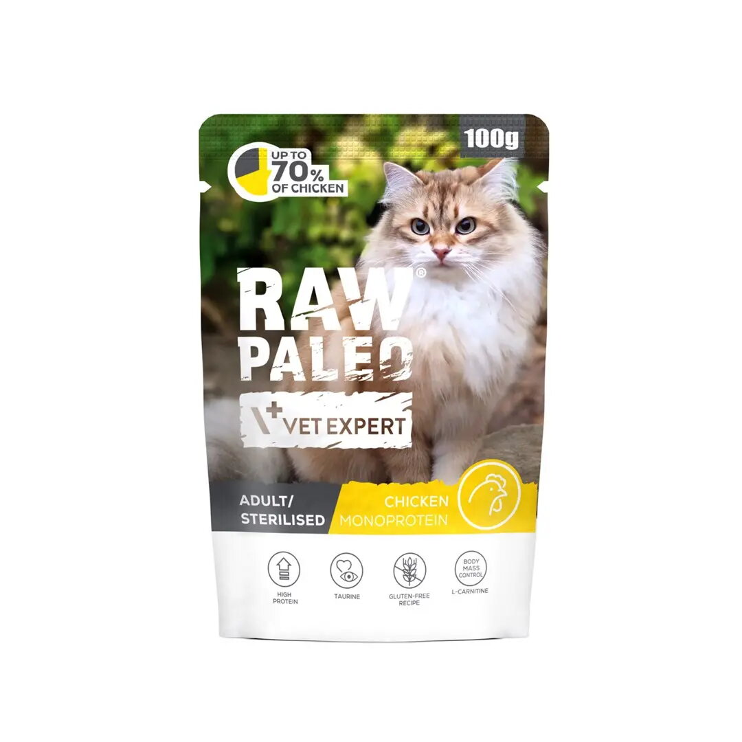 Mitrs kaķu barības VETEXPERT Raw Paleo