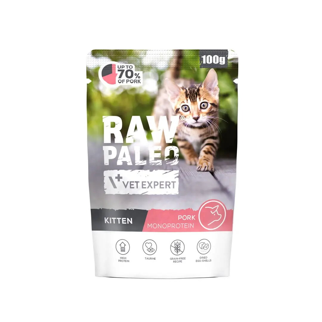 Mitrā barība kaķēniem VETEXPERT Raw Paleo