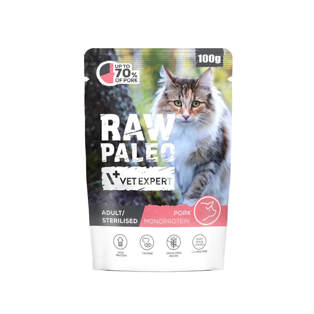 Mitrs kaķu barības VETEXPERT Raw Paleo