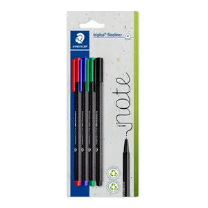 Финелайнер Staedtler 334-S BK4 Ультратонкий Черный Синий Зеленый Красный 4 шт