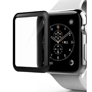 Tempered stikls Apple Watch Series 3 38 mm — fusion accessories, 5D pilnīga pārklājuma, melns