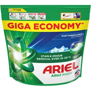 Капсулы для стирки Ariel All-in-1 Mountain Spring — 70 капсул, одноразовое средство для стирки