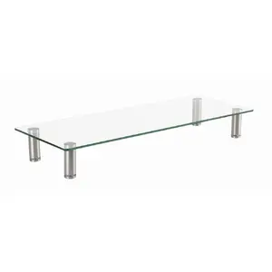 Monitor stand GEMBIRD MS-TABLE-GM-01 glass medium size for single screen, desktop riser, black, 580×210×90 mm, 20 kg capacity