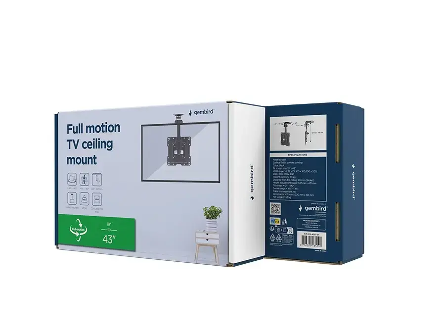 GEMBIRD CM-43ST-01 ceiling full-motion TV mount Photo 10