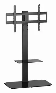 Gembird TV grīdas statīvs TVS-86ST-01 43" - 86" ekrāniem ar VESA līdz 600x400 mm, 60 kg kravnesību, augstuma regulēšanu, slīpumu un pagriezienu