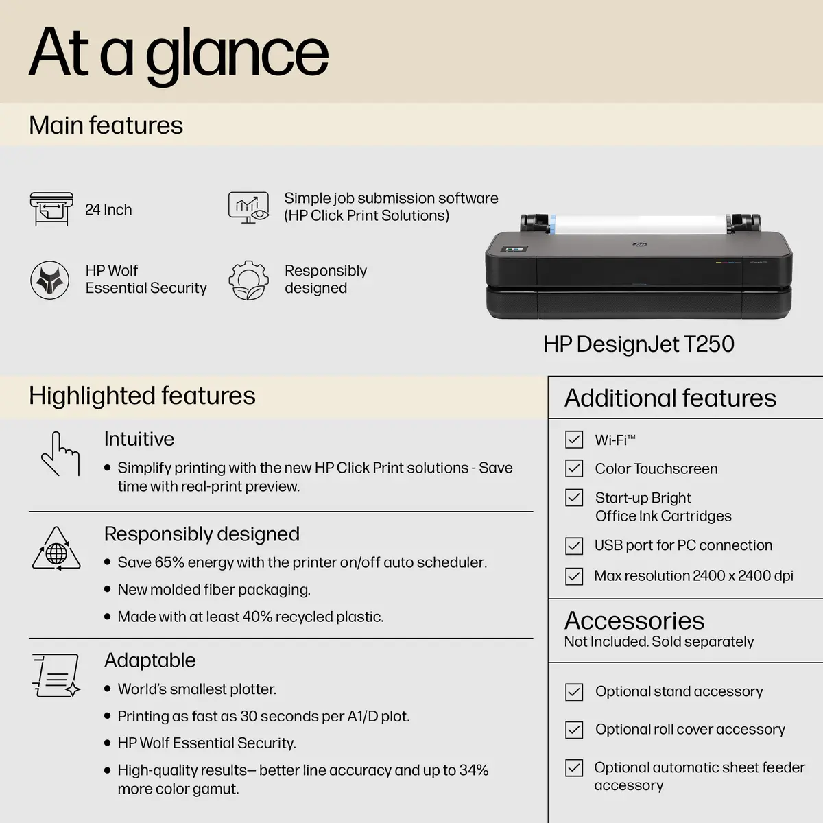 HP Designjet T250 24-in Printer Photo 11