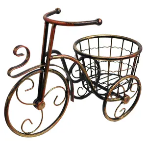Plant pot holder BESK Bicycle Metal Single 37x25 cm Bronze