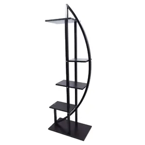 4-tier metal plant shelf BESK 9134368, black, 50×30×150 cm