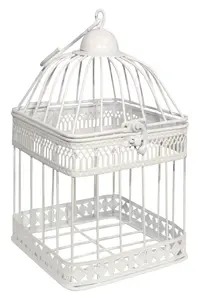 Декоративная клетка для птиц BESK 9125267, 14×14×25 см, античный белый