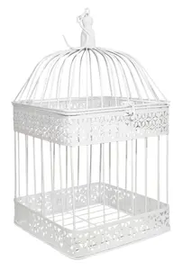Decorative birdcage BESK 9125281 — 23×23×43 cm, antique white