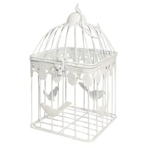 Декоративная клетка BESK 9125304 14×14×25 см белая – металлический декор