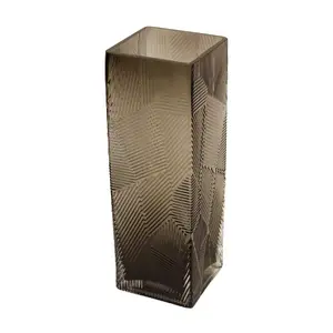 Glass vase BESK 9135730 — 10×30 cm, smoky grey