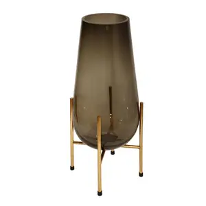Glass vase BESK 10×30 cm, smoky grey, model 9135693