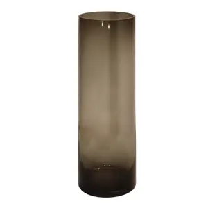 Glass vase BESK 12 x 40 cm smoky grey — cylindrical decorative home vase