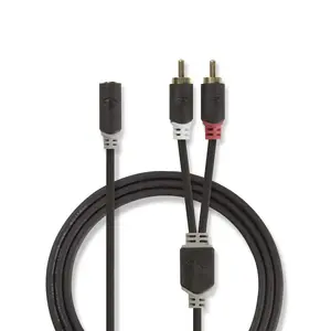 Аудиокабель Nedis CABW22255AT02 2 x RCA 3.5mm Антрацит