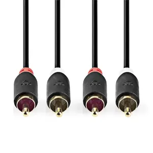 Audio cable Nedis CABW24200AT05 0.5 m 2 x RCA Male Anthracite
