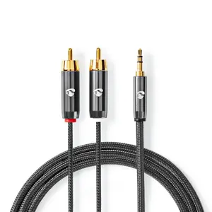 Аудиокабель Nedis CATB22200GY10 1м 3.5мм 2xRCA Серый