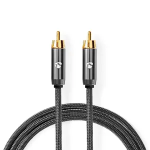 Nedis CATB24100GY50 audio cable 5 m RCA Grey Male connectors Gold plated