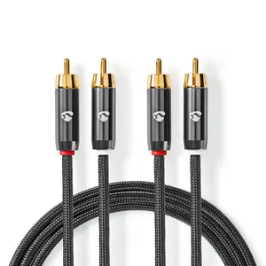 Nedis CATB24200GY20 audio cable 2 m 2 x RCA Grey