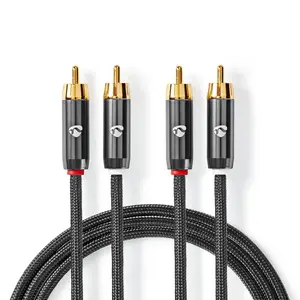 Аудиокабель Nedis CATB24200GY50 5м 2xRCA Мужской Серый