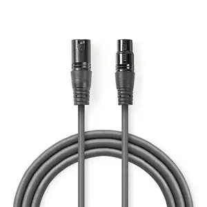 Audio cable XLR 3-pin Nedis COTH15012GY05 Grey Copper
