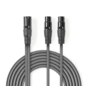 Audio cable Nedis COTH15025GY15 1.5 m XLR 3-pin Grey