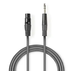 Аудиокабель Nedis COTH15110GY15 1.5м XLR 3-pin 6.35мм Серый