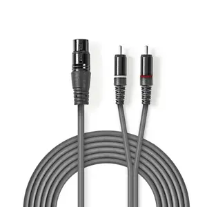 Аудиокабель Nedis COTH15220GY30 3м XLR 3-pin 2xRCA Серый