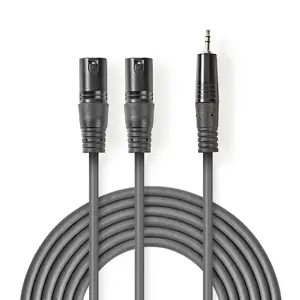 Audio cable Nedis COTH15310GY15 1.5m 2x XLR 3-pin Grey