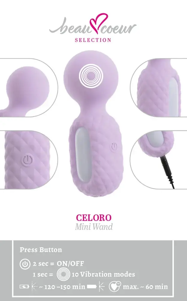 beau cœur Mini Wand Celoro — компактная перезаряжаемая ванна Photo 11