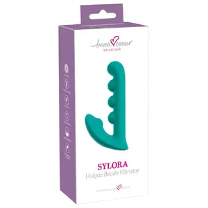 Vibrators beau coeur Sylora Unique Beads 17 cm silikona «truša», 10 režīmi, ūdensizturīgs, USB uzlādējams