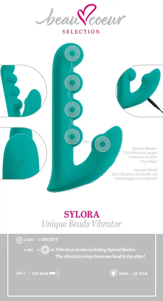 Вибратор beau coeur Sylora Unique Beads 17 см Photo 11