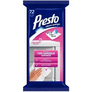 Влажные салфетки Presto Clean 400-08882 антистатические, 72 шт.