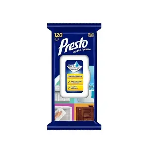 Салфетки чистящие Presto Clean 120 шт — универсальные бытовые салфетки