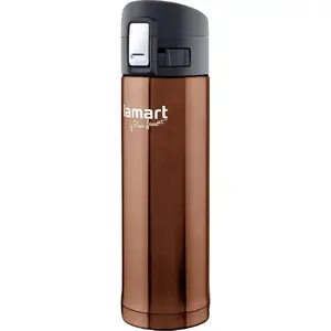 Ceļojumu termokrūze LAMART LT4064 420 ml, brūna, dubultās sienas no nerūsējošā tērauda, Ø 6,4 cm
