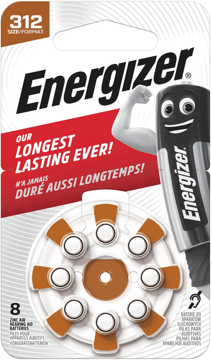 Dzirdes aparāta baterija Energizer AZ312DP8 Zinc