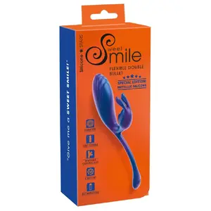 Flexible metallic double bullet vibrator Sweet Smile Flexible Double 22.5 cm, insertion 8.5 cm, Ø max 3.6 cm, silicone