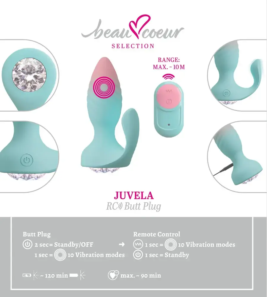 Анальный вибратор beau coeur JUVELA RC Butt Plug Photo 15