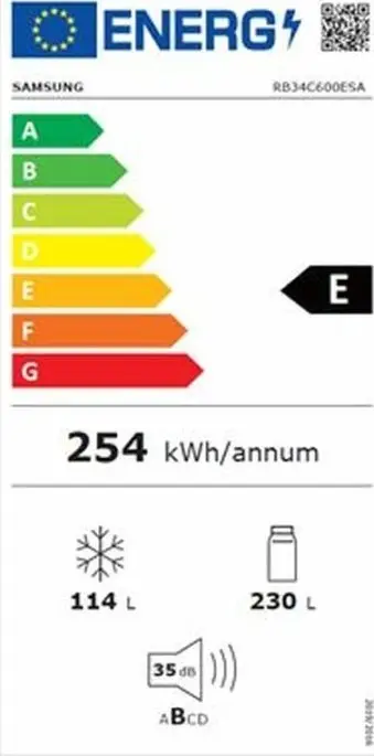 Ledusskapis Samsung RB34C600ESA Nerūsējošā tērauda 35