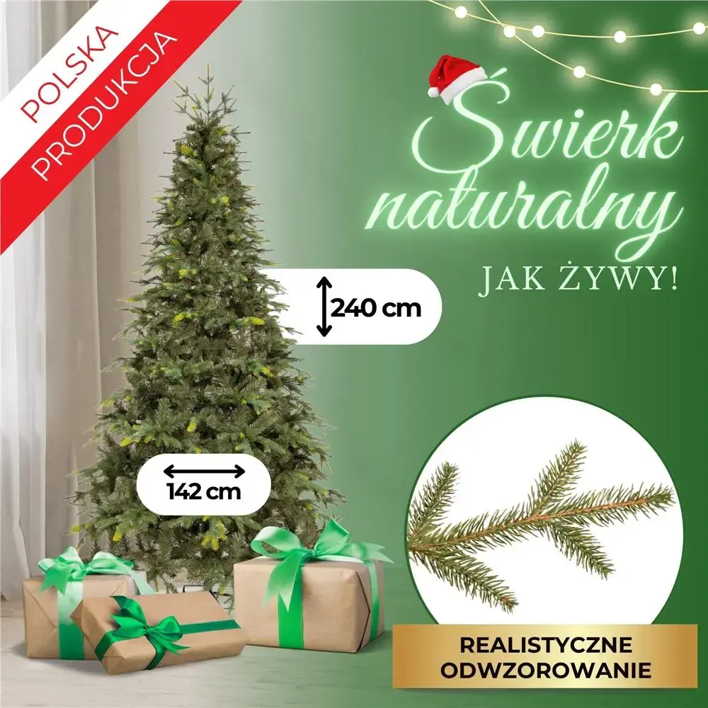 Springos CT0207 Artificial Natural Spruce Christmas Tree 240 cm Photo 13