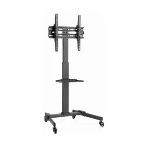TV stand GEMBIRD TVS-55T-01 for 32–55" TVs, steel, height-adjustable VESA 100x100–400x400, tilt, wheels, max load 35 kg
