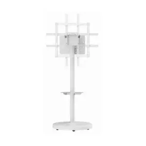 Floor TV stand GEMBIRD TVS-86TR-01-W for 37–86" TVs, white, swivel & tilt, VESA 200x200–600x400, max load 50 kg