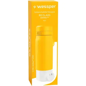 Стеклянная фильтрующая бутылка Wessper B2 Actitex 700 мл — жёлтая, с встроенным фильтром