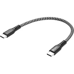 USB-C Cable Sandberg Survivor 0.2M 100W Black White