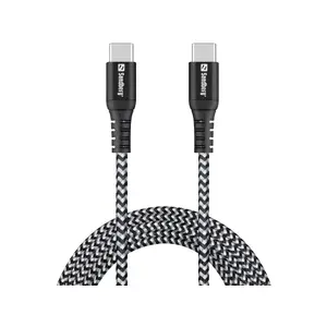 USB-C Cable Sandberg Survivor 2M 100W Black White