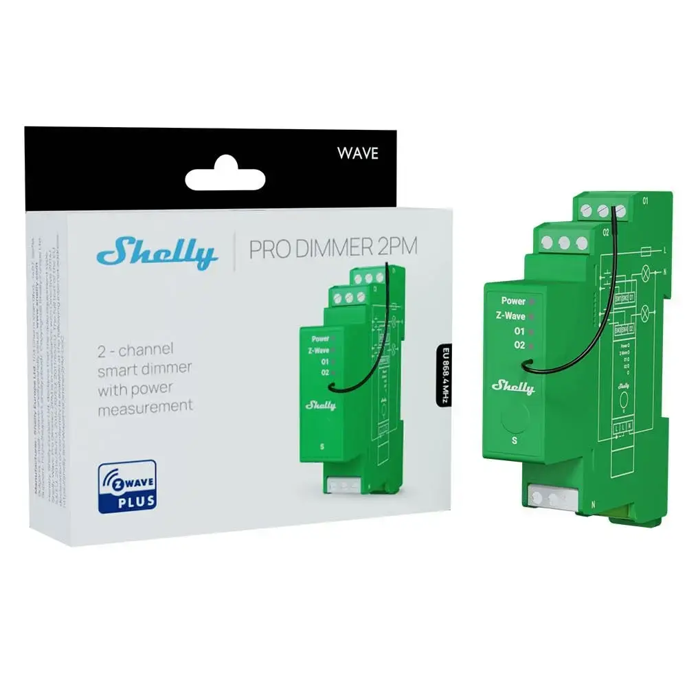 Shelly Wave Pro 2PM Z-Wave 2-Channel Wireless Dimmer Photo 3