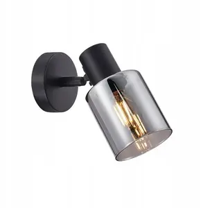 Настенный светильник Italux Santia SPL-65342-1-BK-SG 1x40W E14 дымчатое стекло черный корпус
